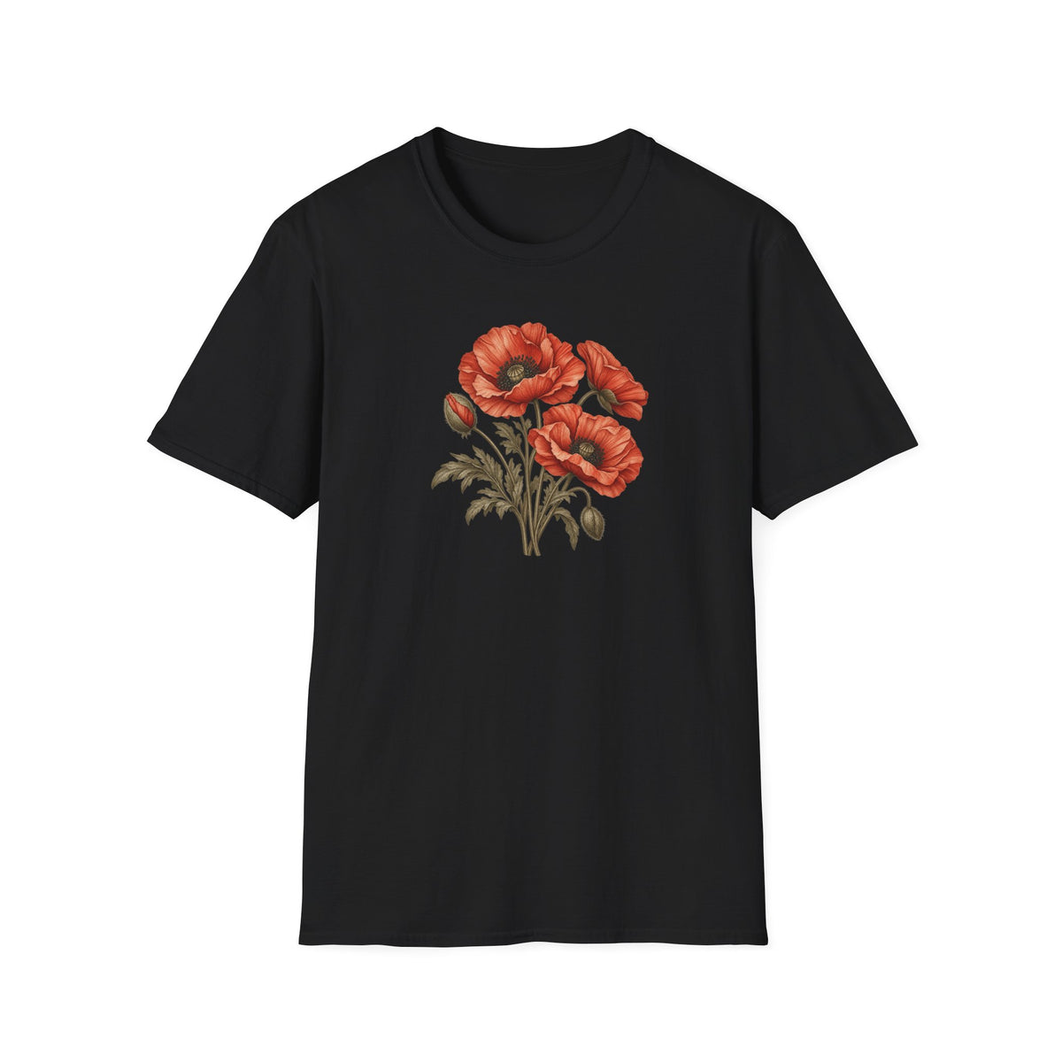 Vintage Poppy Bunch – Antique Poppy Flower Shirt