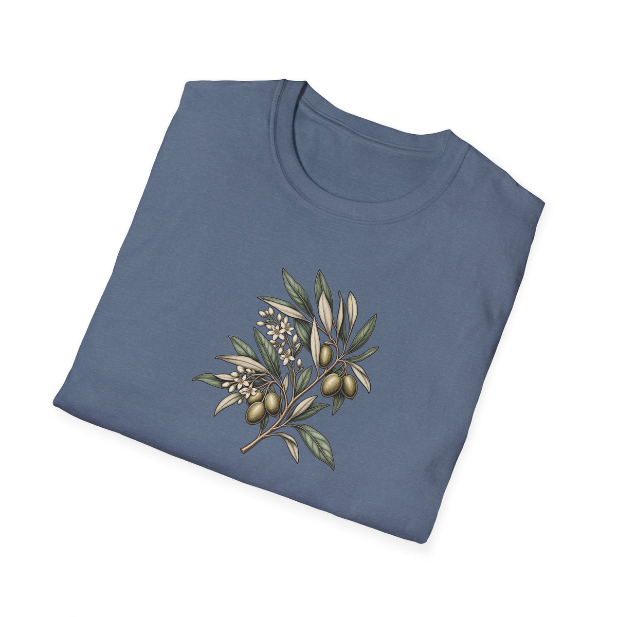Vintage Olive Branch – Minimalist Botanical Shirt
